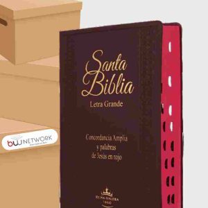 Biblia Reina Valera 1960 Tapa Vinilo vino, canto rojo, índice  - Al por Mayor